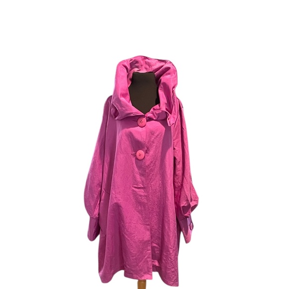 Design Today's Funky Oversize Fuchsia/Magenta Pink Women's Coat, Size 3XL - Picture 2 of 10